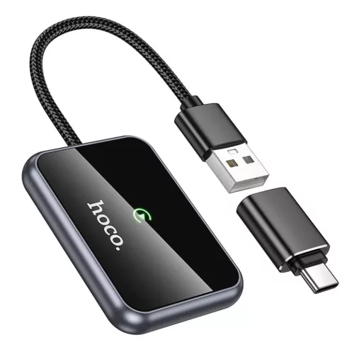Hoco vezeték nélküli CarPlay adapter USB A / USB C HU1 fekete