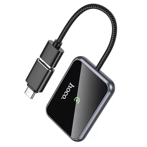 Hoco vezeték nélküli CarPlay adapter USB A / USB C HU1 fekete