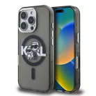 iPhone 16 Pro Fekete Karl Lagerfeld IML Glitter Karl and Choupette Sketch MagSafe tok