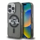 iPhone 16 Pro Fekete Karl Lagerfeld IML Glitter Karl and Choupette Sketch MagSafe tok