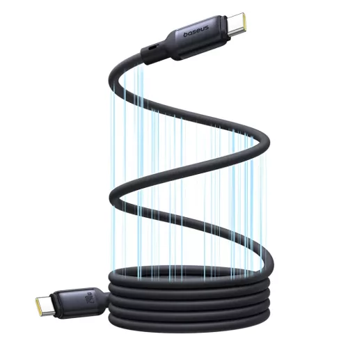 Baseus - PicoGo adatkábel (P10376800121-00) - Mágneses, Type-C Type-C típushoz, 240W, Gyors töltés, 480Mbps, Szilikon, 1m - Fekete