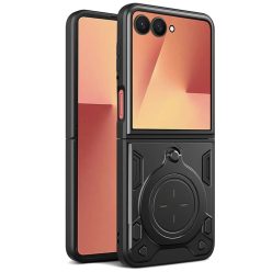 Samsung Galaxy Z Flip7 Fekete Techsuit CamGuard Pro tok