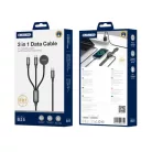 JELLICO kábel B25 3 az 1-ben (Apple Watch) 3.1A 1.2M Fekete