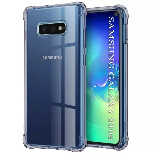 Techsuit - Ütésálló Átlátszó Szilikon - Samsung Galaxy S10e - Füstfekete tok