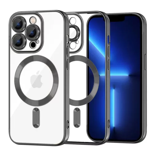 iPhone 13 Pro Max Fekete Techsuit Luxus Kristály MagSafe tok