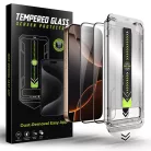 Techsuit - TitanGlass Teljes Borítás (2 darab) - iPhone 15 / iPhone 16 - Fekete üvegfólia