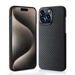 iPhone 15 Pro Max - Aramid Szálas MagSafe Tok - Fekete tok