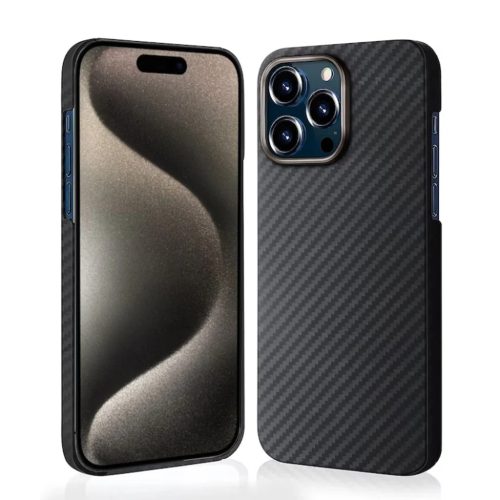 iPhone 15 Pro Max - Aramid Szálas MagSafe Tok - Fekete tok