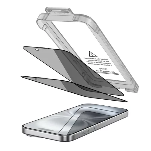 Tech-Protect Quick Set Spy+ 2-pack iPhone 15 / 16 Privát üvegfólia