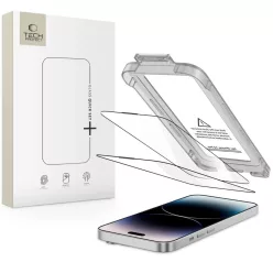   Edzett üveg Tech-protect Quick Set+ 2-pack iPhone 15 Pro Fekete üvegfólia