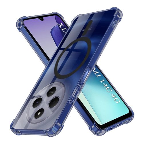 Xiaomi Redmi 14C / Poco C75 - Techsuit - Ütésálló Átlátszó Szilikon MagSafe Tok - Füstfekete. tok