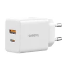 Baseus - Fali töltő (P10111403213-00) - USB, Type-C, Gyors töltés 20W - Hold Fehér