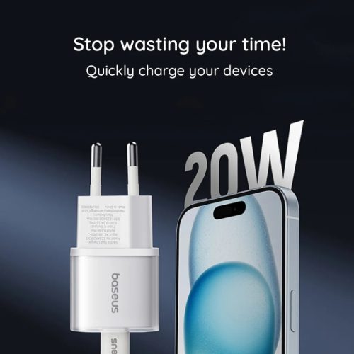 Baseus - Fali Töltő (P10162503113-00) - GaN5S, Type-C, 20W - Fekete