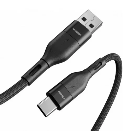 VEGER kábel USB A - Type C PD 5A 100W AC03 1,2 m fekete