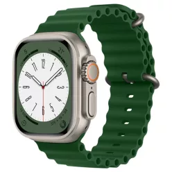   Apple Watch szíj (W038) - Techsuit - sorozat 1/2/3/4/5/6/7/8/9/10/SE/SE 2 (38/40/41/42 mm) - Katonai zöld.