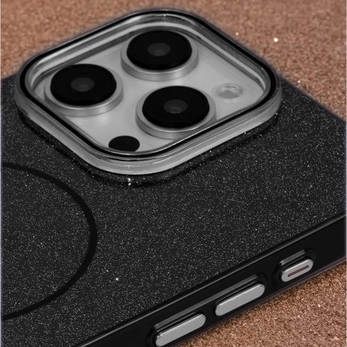 iPhone 17 Pro Max 6,9" fekete Csillámos Vékony Mag tok