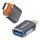 Techsuit - Prémium OTG Adapter SlateVolt (A9) - USB-ről Type-C-re, 5 Gbps, 6A, 120W, Plug and Play, Gyors adatátvitel - Szürke / Narancs.