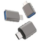 Techsuit - Prémium OTG Adapter SlateVolt (A10) - USB 3.0-ról Type-C-re átalakító, 5Gbps, 3A, cinkötvözet, Thunderbolt 3 támogatással - Szürke