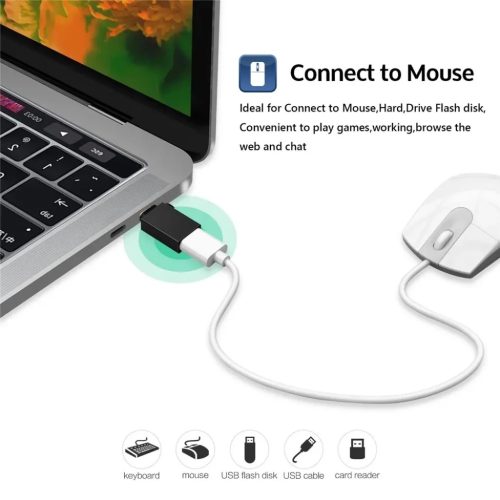 Techsuit - OTG Adapterek TriVoltX (A13) - 2x USB Type-C / Micro-USB, 3A, Plug&Play, Gyors Átvitel, Kamerához/MP3-hoz - Fekete.