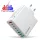 Techsuit - Fali töltő (CHPD224) - 4 x USB, 4 x Type-C, Gyors töltés, 65W - Fehér.