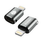 Techsuit - Premium OTG Adapter TitanCoreX (A11) - USB Type-C a Lightning csatlakozóhoz, 3A, alumínium ötvözet, csatlakoztasd és használd, gyors átvitel - Szürke.