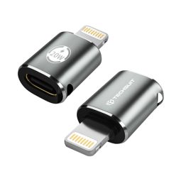   Techsuit - Premium OTG Adapter TitanCoreX (A11) - USB Type-C a Lightning csatlakozóhoz, 3A, alumínium ötvözet, csatlakoztasd és használd, gyors átvitel - Szürke.