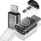 Techsuit - Premium OTG Adapter TitanCoreX (A11) - USB Type-C a Lightning csatlakozóhoz, 3A, alumínium ötvözet, csatlakoztasd és használd, gyors átvitel - Szürke.