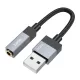 AUX USB A (apa) - Jack 3,5 mm (anya) adapter Hoco UPA32D fekete DAC