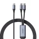 2 az 1-ben kábel Joyroom Speedy sorozat SA21-1T2 USB-C - USB-C / USB-C 1,5m fekete
