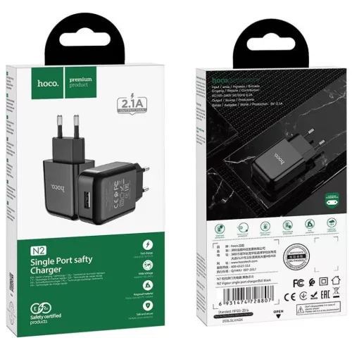 HOCO utazó töltő USB A 2.1A N2 fekete