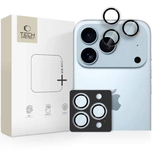 iPhone 14 Pro / Max / 15 Pro / Max / 16 Pro / Max / 17 Pro / Max Tech-Protect Camring Fit+ átlátszó üvegfólia