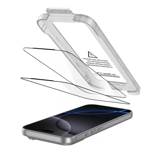 iPhone 17 Pro fekete Tech-Protect Quick Set+ 2-pack üvegfólia