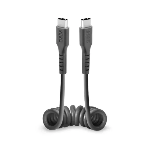 USB-C - USB-C spirál kábel, 50 centiméteres