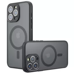   iPhone 13 Pro Max - Techsuit - PureFrost MagSafe - Matt Fekete tok