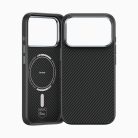 iPhone 17 Pro Max Fekete Benks Magnetic Armor Pro Kevlar Tok Fém Keret 600D (A070) (Kamera Vezérlő Gomb) tok