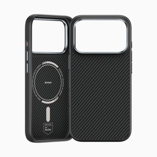iPhone 17 Pro Max Fekete Benks Magnetic Armor Pro Kevlar Tok Fém Keret 600D (A070) (Kamera Vezérlő Gomb) tok