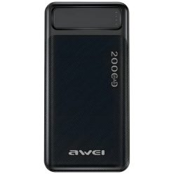 AWEI PowerBank P6K 20000mAh fekete 2xUSB/PD/Micro-USB