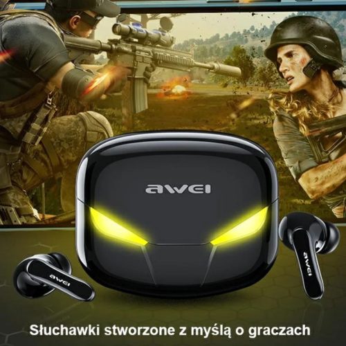AWEI Bluetooth 5.0 T35 TWS vezeték nélküli fülhallgató + dokkolóállomás gaming fekete