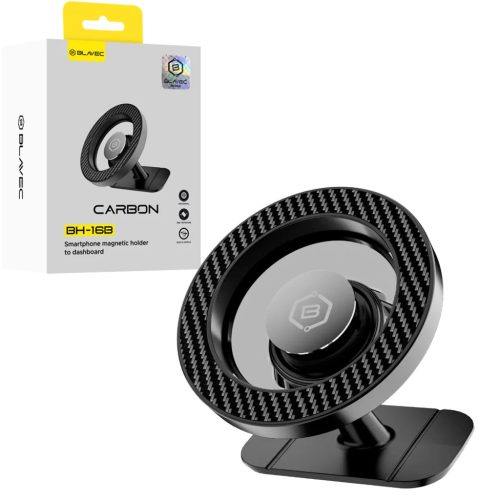 Blavec Car mágneses autós telefontartó BH-16B Carbon mágneses Magsafe a műszerfalra (BH16BC-MDB) fekete