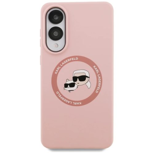 Karl Lagerfeld Szilikon Kétfejű és Körtéri MagSafe Samsung Galaxy S25 Edge pink tok
