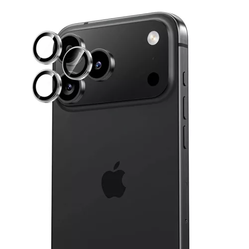 iPhone 17 Pro/17 Pro Max kamerára fekete Benks edzett üveg Glass Warrior metal lencsevédő (lencse 3 darab) üvegfólia