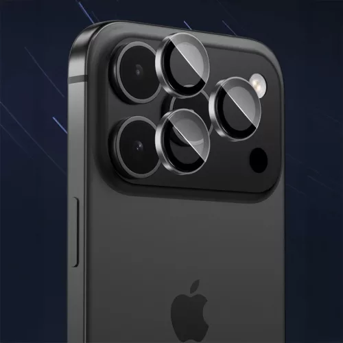 iPhone 17 Pro/17 Pro Max fekete Benks edzett üveg DR zafír lencsevédő kamerára (3 darab lencse) üvegfólia