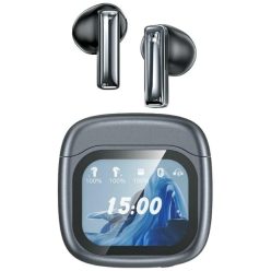   Vezeték nélküli fülhallgató AWEI TP100 ENC Bluetooth 5.4 TWS + dokkoló állomás fekete