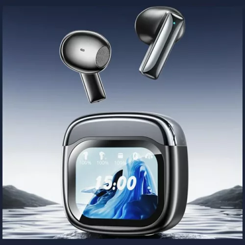 Vezeték nélküli fülhallgató AWEI TP100 ENC Bluetooth 5.4 TWS + dokkoló állomás fekete