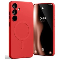   Mercury MagSafe Részben Szilikon Samsung Galaxy S24 FE tok piros