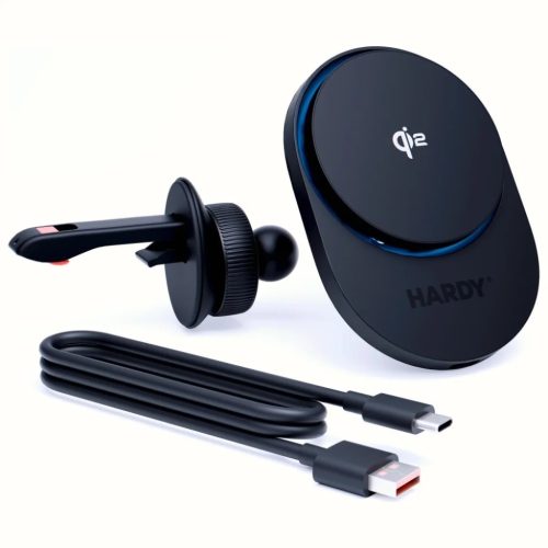 3MK Hardy AeroCharger 15W MPP Qi2 fekete indukciós töltő