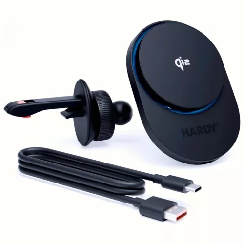 3MK Hardy AeroCharger 15W MPP Qi2 fekete indukciós töltő