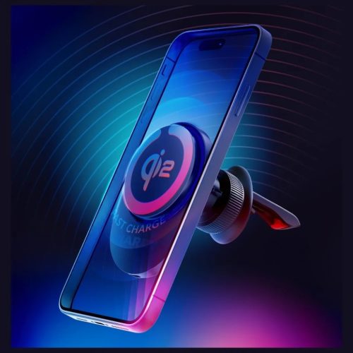 3MK Hardy AeroCharger 15W MPP Qi2 fekete indukciós töltő