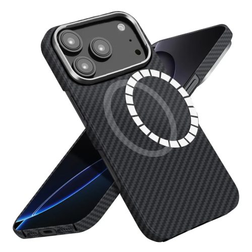 Apple iPhone 17 Pro Max Fekete Techsuit Aramid Szálas MagSafe Tok