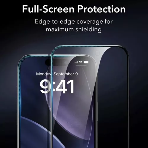 iPhone 17 Pro Fekete ESR Privacy Armorite Képernyővédő UltraFit üvegfólia (3 csomag)
